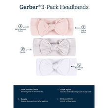Gerber Baby Girl Soft and Stretchy Headband, 3-pack, One Size