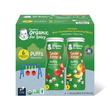 GerberOrganicGrain_GrowCerealPuffsVarietyPack_PeachandStrawberry_1.48oz._6pk. - USA Mega Market