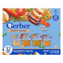 Gerber Stage 2 Baby Food, Meat & Vegetable Puree Meals, Variety Pack, 4 oz Tub (32 Pack)