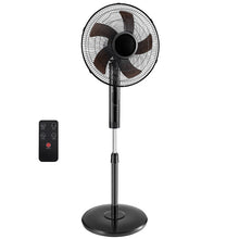 Gianna Quiet Pedestal Fan with Remote, Standing Floor Fan for Bedroom, Home Office - 15H Timer, 3 Speed & 3 Wind Modes, 80°Oscillating, Adjustable Height，Black