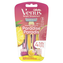 Gillette Female Venus Simply3 Dragonfruit Women's Disposable Razors, 4 Count, Multi-color