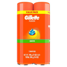 GilletteFusionShaveGel_SensitiveSkinShavingGelwithAlmondOilforMen_7ozPackof21 - Brands For Less USA