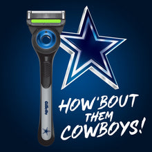 Gillette Labs Official Cowboys Licensed Razor for Men, 1 Handle, 4 Blade Refills, with Magnetic Stand