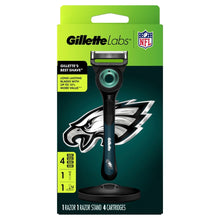 Gillette Labs Official Eagles Licensed Razor for Men, 1 Handle, 4 Blade Refills, with Magnetic Stand