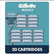 Gillette Mach3 Razor Blade Refills, Razor Cartridges, Razor Refills for Men, Lubrication Strip, 20 ct.
