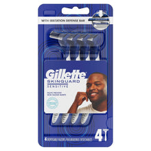 Gillette Skin Guard Sensitive Disposable Razors for Men, Blue, 4 Razors