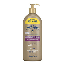 Gold Bond Cocoa Butter Glow Daily Hydrating Lotion with Cocoa Shea Butter &amp; Coconut Oil, Exfoliating and Moisturizing Lotion for Dry Skin, 24 oz