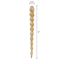 Gold Glitter Icicle Christmas Ornaments, 5.3", 24 Count, by Holiday Time
