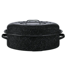 Granite Ware 18" Covered Oval Roaster, 15 Pound Capacity, Roasting Pan