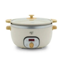 GreenLife 6 Quart Non Stick Family Meal Slow Cooker with Removable Pot, Cream