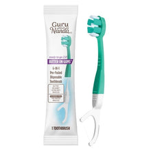 GuruNanda Butter on Gums 6-In-1 Pre-Pasted Disposable Toothbrush, 60-count