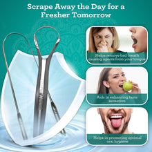 GuruNanda Spoon & U-Shaped Tongue Scraper Variety Pack with Travel Case, Stainless Steel, BPA Free,2 Pack, for All Ages (PACK OF 3 )