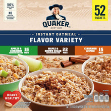 Quaker Instant Oatmeal, Variety Pack, 1.51 oz, 52-count