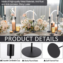 HIDAWN Matte Taper Candle Holders, 6 Pack Metal Candlestick Holders for Wedding, Dinning, Party
