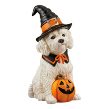 Perro bruja de Halloween saludando, Doodle