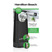 HamiltonBeach76611FGFlexCutElectricCanOpener_Cordless_Rechargeable_BlackwithChromeAccents - USA Mega Market
