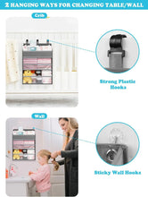 HangingBabyDiaperCaddyOrganizer_Grey_withPaperPocket_forCrib_ChangingTable_Playard_Nursery3 - USA Mega Market