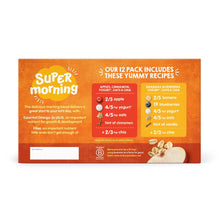 HappyTOT Organics Super Morning Pouch, Paquete variado de manzana y canela y arándano y plátano, 12 unidades, 4 oz.