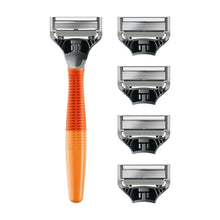 Harry's Men's 5-Blade Shaving Razor with 5 Refill Cartridges, Ember Orange
