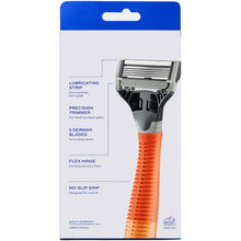 Harry's Men's 5-Blade Shaving Razor with 5 Refill Cartridges, Ember Orange