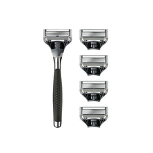 Harry's Winston Razor Handle for Men, Includes 5 Razor Blade Cartridges, Ink Chrome
