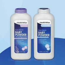 HealthWise Corn Starch Baby Powder | Soothing Lavender Scent | Talc Free | Paraben & Phthalate Free | Absorbs Moisture | 15 oz (425g)