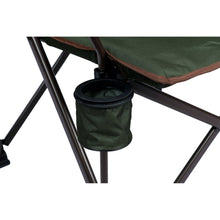 Ozark Trail Heavy Duty Hard Arm Camp Chair with Adjustable Cupholder, Tensioned Seat Farbic, Brown