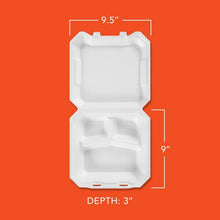 Hefty Supreme Foam Hinged Lid Container, 3-Compartment 125 ct.