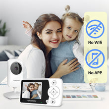 HelloBaby HB31 Night Vision baby monitor with Camera and Audio, 1000ft, No Wifi, Lullaby, 2.4" LCD.