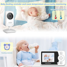 HelloBaby HB31 Night Vision baby monitor with Camera and Audio, 1000ft, No Wifi, Lullaby, 2.4" LCD.