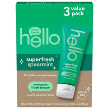 Hello Superfresh Fluoride Free Toothpaste, 5.0 oz., 3 pk.