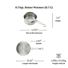 Hestan ProBond Luxe Stainless Steel Butter Warmer, 0.75qt.