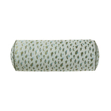Home Decor Collection 8" x 20" Green Woven Leopard Bolster Decorative Pillow