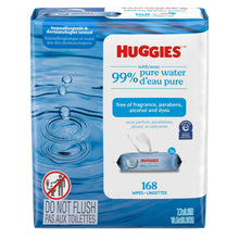 Huggies 99% Pure Water Unscented Wipes, 3 Flip-Top Packs, 168 Total Count