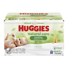 Huggies Natural Care Sensitive Baby Wipes, Unscented, 3 Refills, 624 Total Count (Select for More)