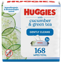 Huggies Scented Wipes with Cucumber & Green Tea, 3 Flip-Top Packs, 168 Total Count