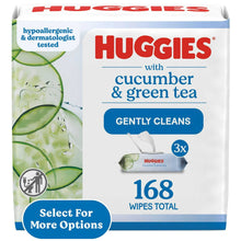 Huggies Scented Wipes with Cucumber & Green Tea, 3 Flip-Top Packs, 168 Total Count