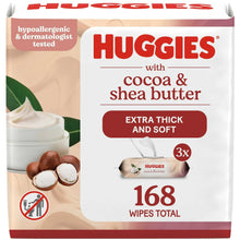 Huggies Sensitive Skincare Baby Wipes with Cocoa & Shea Butter, 3 Flip-Top Packs, 168 Total Count