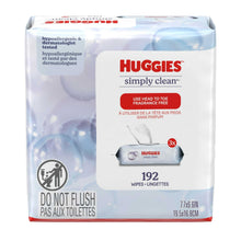 Huggies Simply Clean Unscented Wipes, 3 Flip-Top Packs, 192 Total Count