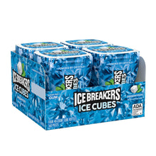 ICE BREAKERS Cubitos de hielo, chicle de menta sin azúcar, 40 piezas, paquete de 4.