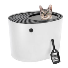 IRIS-USA-Top-Entry-Cat-Litter-Box-with-Scoop-Stylish-Round-Enclosed-Design-White-Black_a2a667cf-70dd-40d0-a98d-44570d9a4e41.9429e8a4575cf0ac8d81c08d54fca4a5 - USA Mega Market