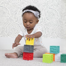 Infantino Squeeze and Stack BPA-Free Plastic Toy Blocks, Multicolor, 8-Piece Set