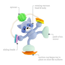 Infantino Stick & Spin Raccoon Pal Suction Attachment Toy, 4+ Months, Multicolor