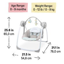 Ingenuity Comfort 2 Go Portable Swing - Endless Bloom - 6 Speeds - 10 Melodies - 0-9M