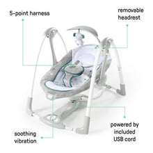 Ingenuity Convert Me 2-in-1 Portable Vibrating Baby Swing Nash, Infant, Gray (Unisex)