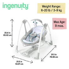 Ingenuity Convert Me 2-in-1 Portable Vibrating Baby Swing Nash, Infant, Gray (Unisex)