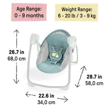 Ingenuity Sun Valley Portable Baby Swing with Canopy, Unisex, Ages 0-9 Months