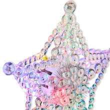 Estrella iridiscente con cuentas y luces LED para la punta del árbol de Navidad, 19 cm (7,5"), de Holiday Time 