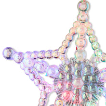 Estrella iridiscente con cuentas y luces LED para la punta del árbol de Navidad, 19 cm (7,5"), de Holiday Time 