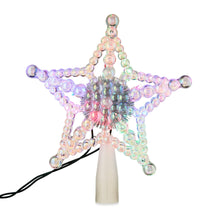 Estrella iridiscente con cuentas y luces LED para la punta del árbol de Navidad, 19 cm (7,5"), de Holiday Time 